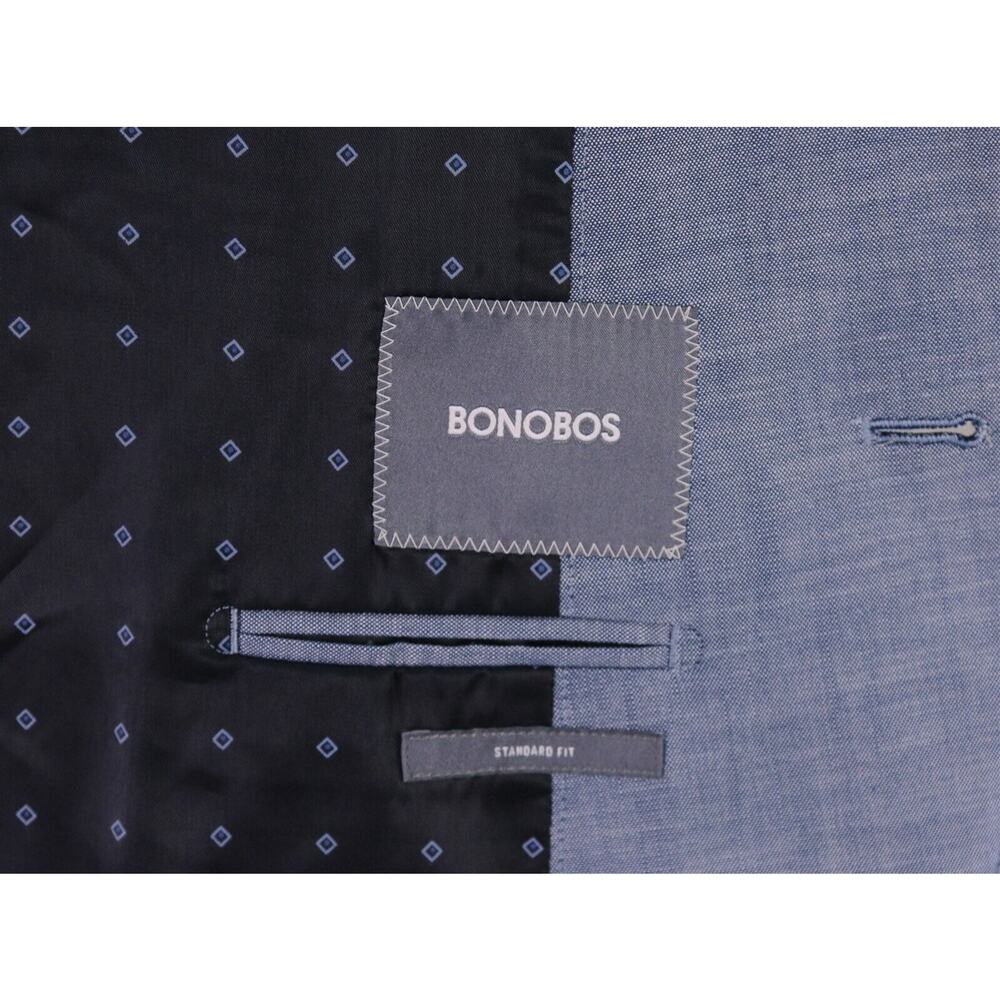 Bonobos Standard Fit Light Blue Iridescent Cotton 2-Btn Blazer Jacket 42R - Picture 8 of 9